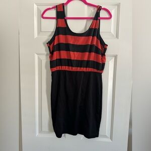 Vintage Y2K Forever 21‎ Striped Bandage Skirt Dress summer red black Large